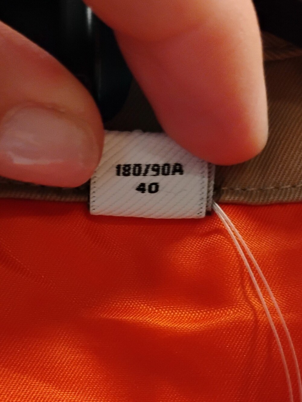 Burberry Beige Trench Coat with Orange Lining and Logo Panel / RARE FIND / - Picture 9 of 15
